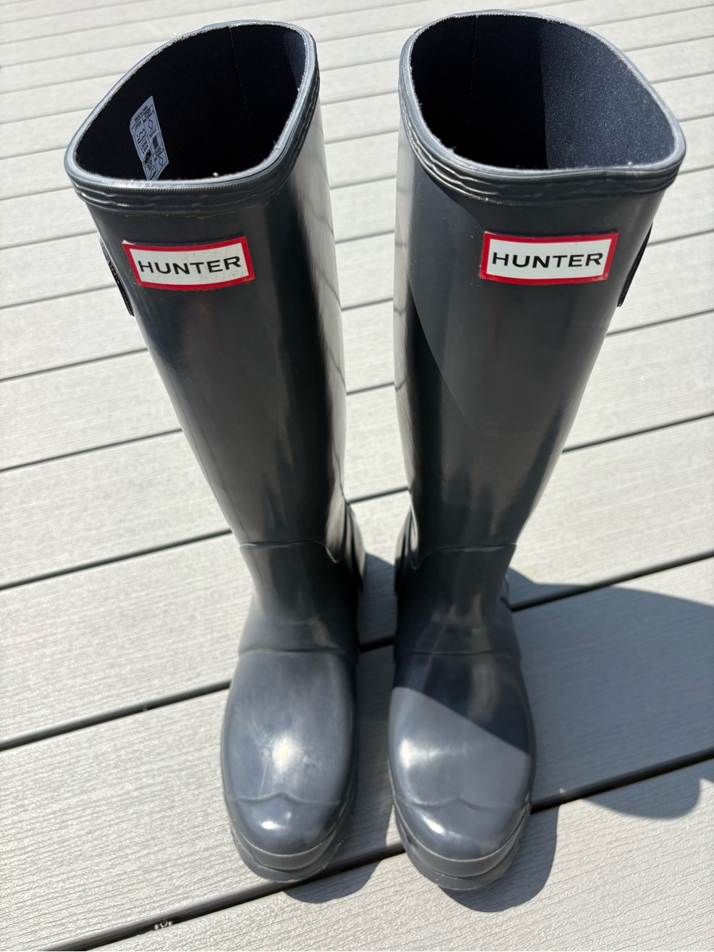 Hunter Knee High Rain Boots Fall Spring Unique Grey Fashion